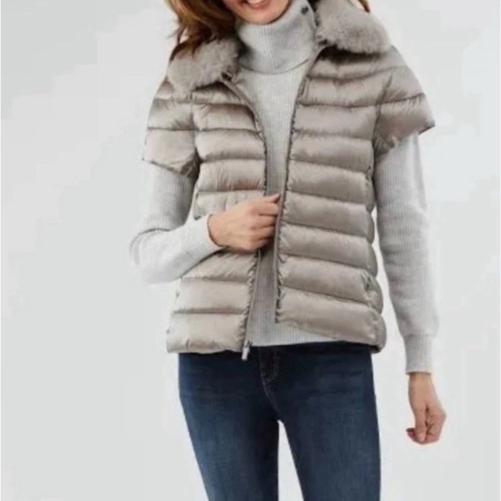 59.) Martha Stewart Down Gray Puffer Jacket